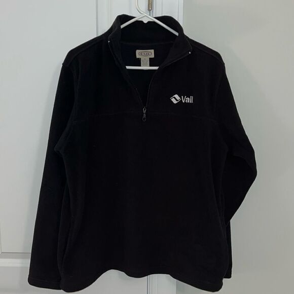 Vintage Vail Colorado T neck Fleece Black Sweatshirt sweater w/pockets jacket - Picture 1 of 5